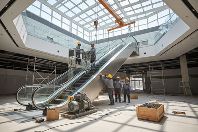 آماده سازی پله برقی برای نصب بعد از برآورد قیمت پله برقی